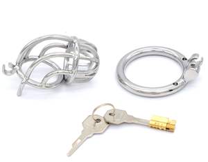 Cages de chasteté en forme de tube vertical en acier inoxydable Offres Spéciales pour hommes jouet sexuel d'entraînement - Product Image 5