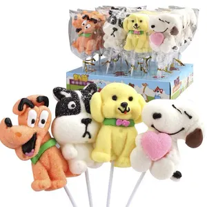 New Trend Christmas Cartoon Funny Animals Personalized Colorful Marshmallows Soft Lollipops For Kids