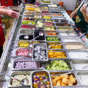 Bàn đá inox nhiệt độ kép thương mại cho salad thực phẩm ăn nhẹ cho siêu thị thiết bị làm lạnh hải sản - Product Image 4