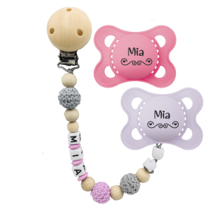 Succhietto MAM con Nome Pure + Catena per Succhietto con Nome Perla all'Uncinetto - Product Image 2