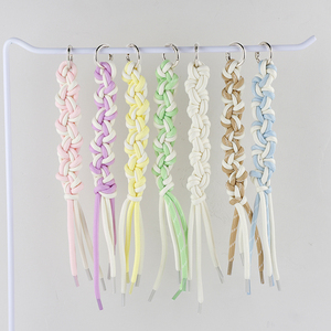 2025 New Colorful Double Braided Nylon Lanyards Creative Bag Charms Accessories with Braided Rope Key Chain Women's Gift