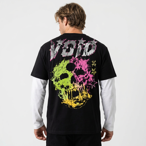 Camiseta de Manga Corta con Cuello Redondo y Estampado Gráfico para Hombre, 100% Algodón, Estilo Urbano - Product Image 2