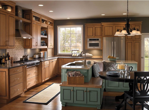 <span class=keywords><strong>Isola</strong></span> da Cucina Classica in Stile Country di Lusso su Misura con Tavolo Personalizzato e Panca con Sedute, <span class=keywords><strong>Isola</strong></span> da Cucina Verniciata Marrone - Product Image 2