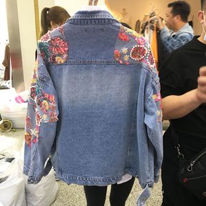 Spring and Autumn New Heavy Industry Diamond studded Nail Bead Colorful <strong>Glitter</strong> Loose Cowboy <strong>Jacket</strong> Ethnic Style <strong>Jacket</strong> - Product Image 3