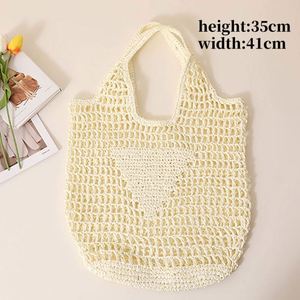 Custom logo <b>Paper</b> Straw Crochet Bag Fresh Candy Color One Shoulder Tote Handbag Portable Beach Women Beach Bag - Product Image 3