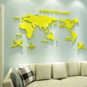 Mapa del Mundo Acrílico 3D, Adhesivos de Pared de Cristal Sólido para Dormitorio, Sala de Estar, Aula, Oficina, Decoración - Product Image 3