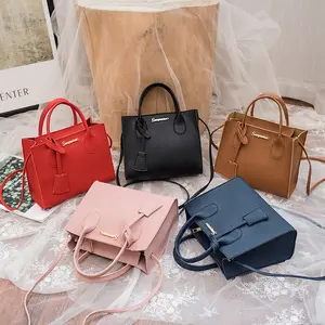 MU Factory sale women tote hand bags women lychee leather square tote hand bags ladies handbags square mini tote hand bags