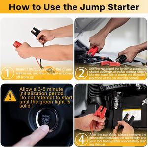 Arrancador de Coches de 13.5V 30A para Batería de Iones de Litio <span class=keywords><strong>Dewalt</strong></span> de 20v DCB200, con Cables de Arranque y Abrazaderas, Cargador de Coche - Product Image 3