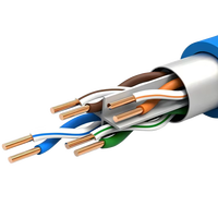 Kabel LAN FTP CAT5e Indoor 8-Conductor Tembaga Solid dengan Jaket PVC/LSZH Bersertifikasi CE RoHS Sesuai ISO/IEC11801