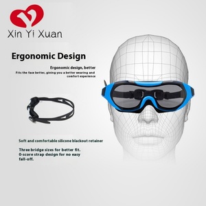 Lunettes de natation en polycarbonate avec logo personnalisé, cadre large pour adultes, HD, étanches, anti-buée, modèle 168 pour hommes et femmes - Product Image 3