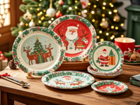 Assiettes en papier rondes jetables non enduites, plateaux en papier, assiettes en papier personnalisées pour les fêtes