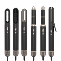Outil de coiffage électrique ionique 6-en-1, brosse sèche-cheveux pliable à air chaud à enroulement automatique, moteur DC, diffuseur, boucleur, lisseur, en plastique