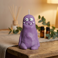 Niedliche Monster-Form Kunstkerzen Tropffreie Säulenkerze Innenraum-Dekoration Individuelles Design Duftende Sojawachs-Aromatherapie Langzeitkerze