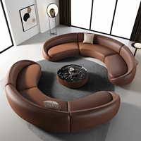 Conjunto de Sofás Convertibles en Forma de Arco Semicircular para Recepción, Oficina de Ventas, Salón de Belleza, Vestíbulo de Hotel, Club, Sala de Descanso, Restaurante