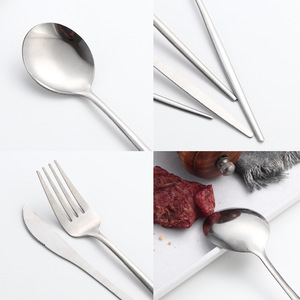 Stainless Steel Cutlery Set 24 Pieces Knife Fork <b>Spoon</b> Steak Utensils Rust Resistant Tableware For Catering Use - Product Image 1