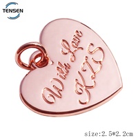 Étiquettes nominatives plaquées argent en forme de cœur, accessoires de maillot de bain chrétiens mignons avec pendentifs breloques en métal doré à suspendre