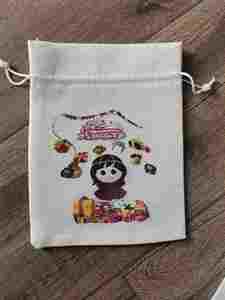 Bolsa de Regalos para Fiesta de Halloween con Logotipo Personalizado, Linda Bolsa con Cordón de Calabaza, Vampiro y Bruja, Bolsa de Arpillera, Lino y Yute para Niños, Dulces y Regalos - Product Image 6
