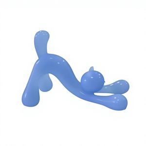 Jouet sensoriel à mâcher en silicone en forme de chat bleu sans BPA, de qualité alimentaire, outil de massage oral pour bébés et tout-petits - Product Image 4