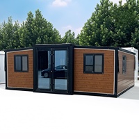 Maison mobile modulaire moderne à 3 chambres, conteneur extensible de 40 pieds avec deux salles de bain, plans et documents de construction de maisons préfabriquées