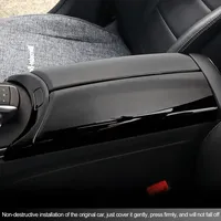 4 pièces de protection pour boutons de commande du panneau de l'accoudoir central en fibre de carbone, accessoires intérieurs pour Mercedes Benz GLC X253 Classe C W205