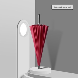 Paraguas protector de lluvia Negro Grande <span class=keywords><strong>antiviento</strong></span> doble de 24 huesos, mango recto largo, regalo de negocios moderno, publicidad reforzada - Product Image 6