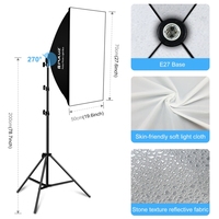 PULUZ 31 en 1 lumière LED Soft Box Kit d'éclairage Kit d'équipement de studio Accessoires de studio photo avec support de trépied en arrière-plan