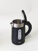Bouilloire électrique à double paroi 1L 500W à commande mécanique en acier inoxydable pour usage domestique et hôtelier