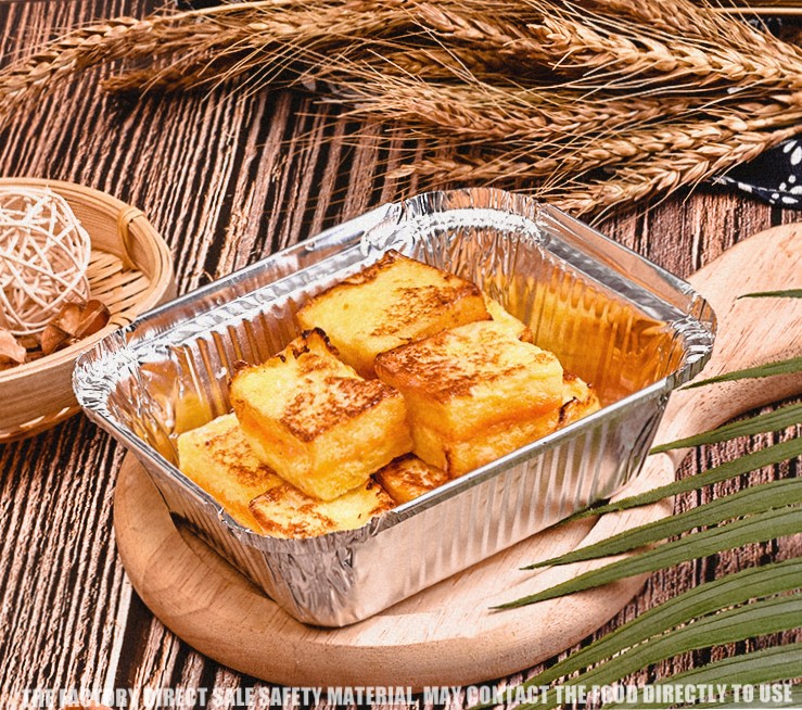 Disposable Aluminum Foil Baking Tray Loaf Pan Food Storage Container Set With Lid