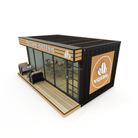 Maison conteneur préfabriquée 20 pieds x 10 pieds, kit plat, pour café, boutique, stand, kiosque, à vendre