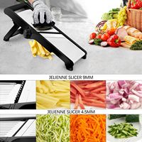 Mandoline manuelle en acier inoxydable, réglable, compatible lave-vaisselle, pour couper fruits, légumes, fromage, carottes, pommes de terre, chips, oignons