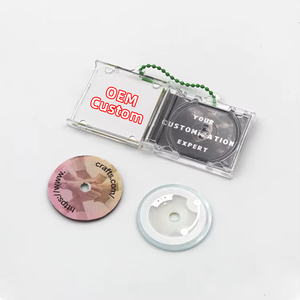 Bán Buôn CD Trường Hợp Hộp Keychain DVD Chủ Mini CD Máy Nghe Nhạc Vòng Chìa Khóa Trống Thông Minh NFC Acrylic Móc Khóa Cho Quà Tặng - Product Image 1