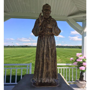 Church Decoration Hand Cast Life Size Bronze John Paul II Statue Catholic Religious Pope Bronze Sculpture with Cross <strong>Staff</strong> - Product Image 4