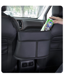 Organisateurs de voiture en cuir et sac de rangement entre les sièges avant Consoles automatiques Organiser le tissu Tasse à eau Net Poche Barrière de chien de compagnie - Product Image 4