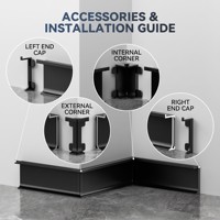 Plinthe en alliage d'aluminium ultra-étroite de 18 mm, finition anodisée écologique pour usage extérieur en hôpital et salle de sport - Design moderne