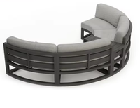 Mobilier d'extérieur moderne, ensemble de canapés à module d'extérieur en aluminium de forme ronde