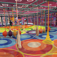 Équipement de terrain de jeux intérieur personnalisé pour les centres de divertissement familial, parc d'aventure avec trampoline et structure d'escalade