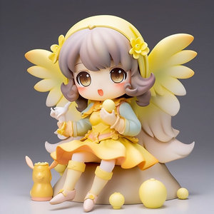 Figurine en résine d'ange mignon avec des ailes, style anime, décoration de bureau, cadeau artisanal pour enfants de 7 à 12 ans - Product Image 3