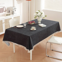 Nappe Rectangulaire Imprimée Effet Lin Chenille Écologique Imperméable Antidérapante Résistante à l'Usure pour Tables à Manger et Tables Basses