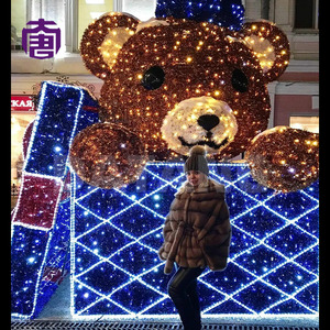 Đồ trang trí đèn <span class=keywords><strong>LED</strong></span> hình gấu Bắc Cực khổng lồ ngoài trời, chống nước, có thể tùy chỉnh, đạt chuẩn IP65, dùng cho thương mại - Product Image 5