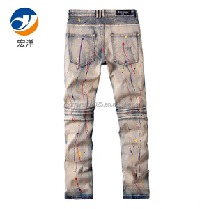 Hongyang Tùy Chỉnh Thương Hiệu Giữa Eo Cổ Điển Rửa Bùng Quần Casual Biker Phong Cách Jeans Có Thể Giặt Tính Năng Cho Mùa Thu/Mùa Đông - Product Image 3