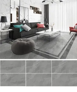 600x1200mm yeni alışveriş merkezi açık gri mermer porcelanato yer karoları zemin