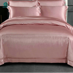 Vente en gros de draps en soie 100% parure de lit personnalisée <span class=keywords><strong>extra</strong></span> <span class=keywords><strong>large</strong></span> housse de couette literie en soie de luxe pour lits doubles appropriés - Product Image 5