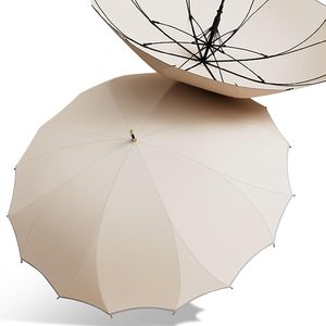 Parapluie à ouverture automatique en forme de pétale pour femme avec poignée en J, bande réfléchissante, anti-pluie, cadeau pour maman. - Product Image 5