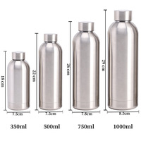 Botella de Agua de Acero Inoxidable con Aislamiento Térmico de Doble Pared y Boca Pequeña, Acabado Mate, para Viajes, Deportes al Aire Libre, OEM/ODM