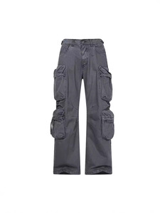 Pantalon décontracté pour <span class=keywords><strong>homme</strong></span> de style américain tendance, marque TT Custom, couleur <span class=keywords><strong>kaki</strong></span>, vêtements pour <span class=keywords><strong>homme</strong></span>, automne-hiver, jean ample délavé - Product Image 3
