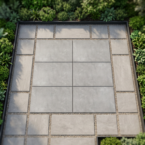 Dalles de pavage en porcelaine pleine masse gris ciment Asto 20 mm 600x600 mm, robustes pour extérieur et parking - Product Image 1