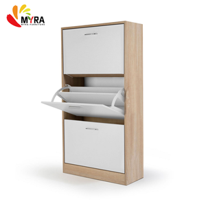 Armadio Portascarpe Organizzatore con Grande Capacità, Scaffalatura per Ingresso, Stile Legno, Mobile Portascarpe in MDF con 3 Ante - Product Image 3