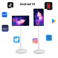 Pantalla Inteligente Todo en Uno |   Pantalla Táctil Android de 32 Pulgadas Totalmente Metálica con Ruedas para Tiendas Minoristas, Centros Comerciales y Señalización