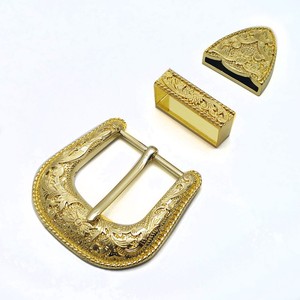 Juego de Hebillas de Cinturón de Aleación Vintage, Hebilla de Estilo Occidental en Plata Antigua con Diseño Floral Decorativo para Cinturones Casuales y de Rodeo - Product Image 5