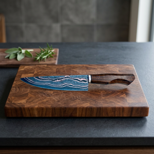 Cuchillo de Chef de Acero al Carbono Forjado a Mano |   Cuchillo de Cocina con Patrón Azul de 67 Capas VG10 |   Utensilios de Cocina Profesionales Ambidiestros con Mango de Madera |   OEM OD - Product Image 2